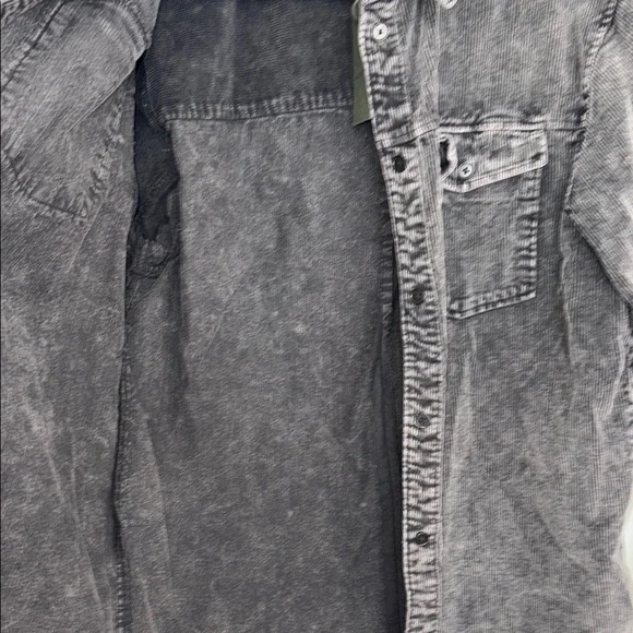 New With Tags ALLSAINTS Women’s Phoebe Cotton Corduroy Shirt In Washed Black - Picture 5 of 10